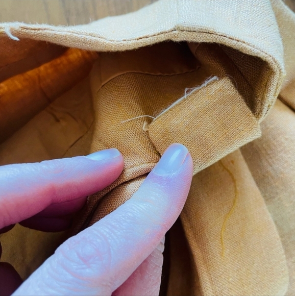 Vintage Express Linen Blend Wrap Mini Skirt - Picture 7 of 9